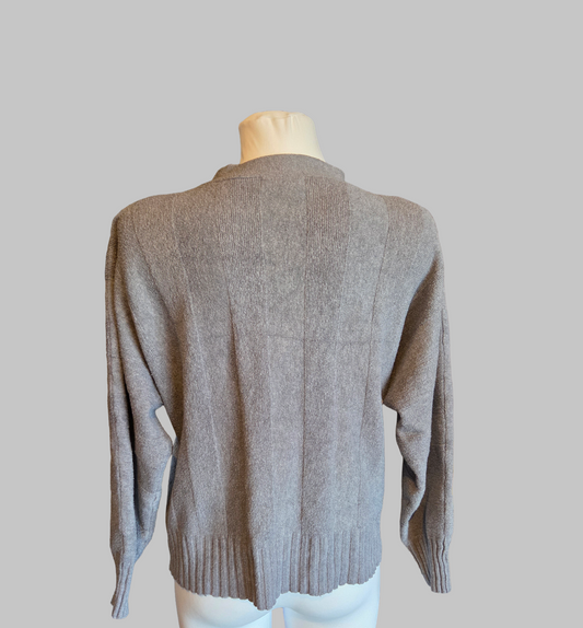 Next Grey Button Cardigan – V-Neck Knit – Size - UK-Medium