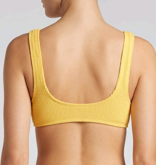 Yellow knit bikini back view