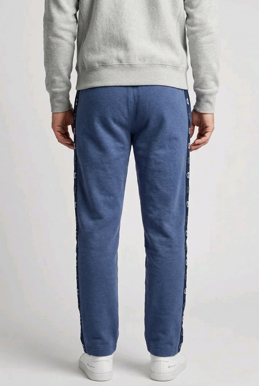 Man wearing blue champion joggers