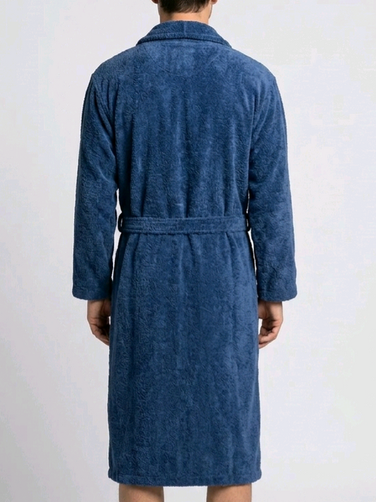 Person wearing a blue robe
