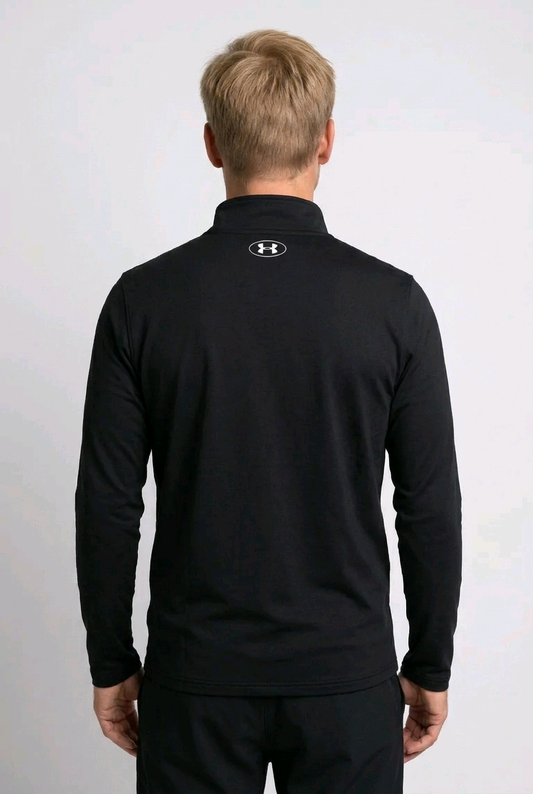 Man wearing a black long-sleeve jacket