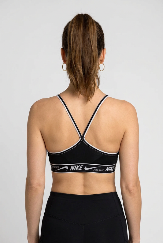 Black Nike sports bra back view