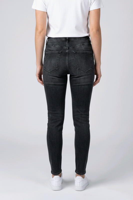 F&F Black Distressed Skinny Jeans - Size - UK-12