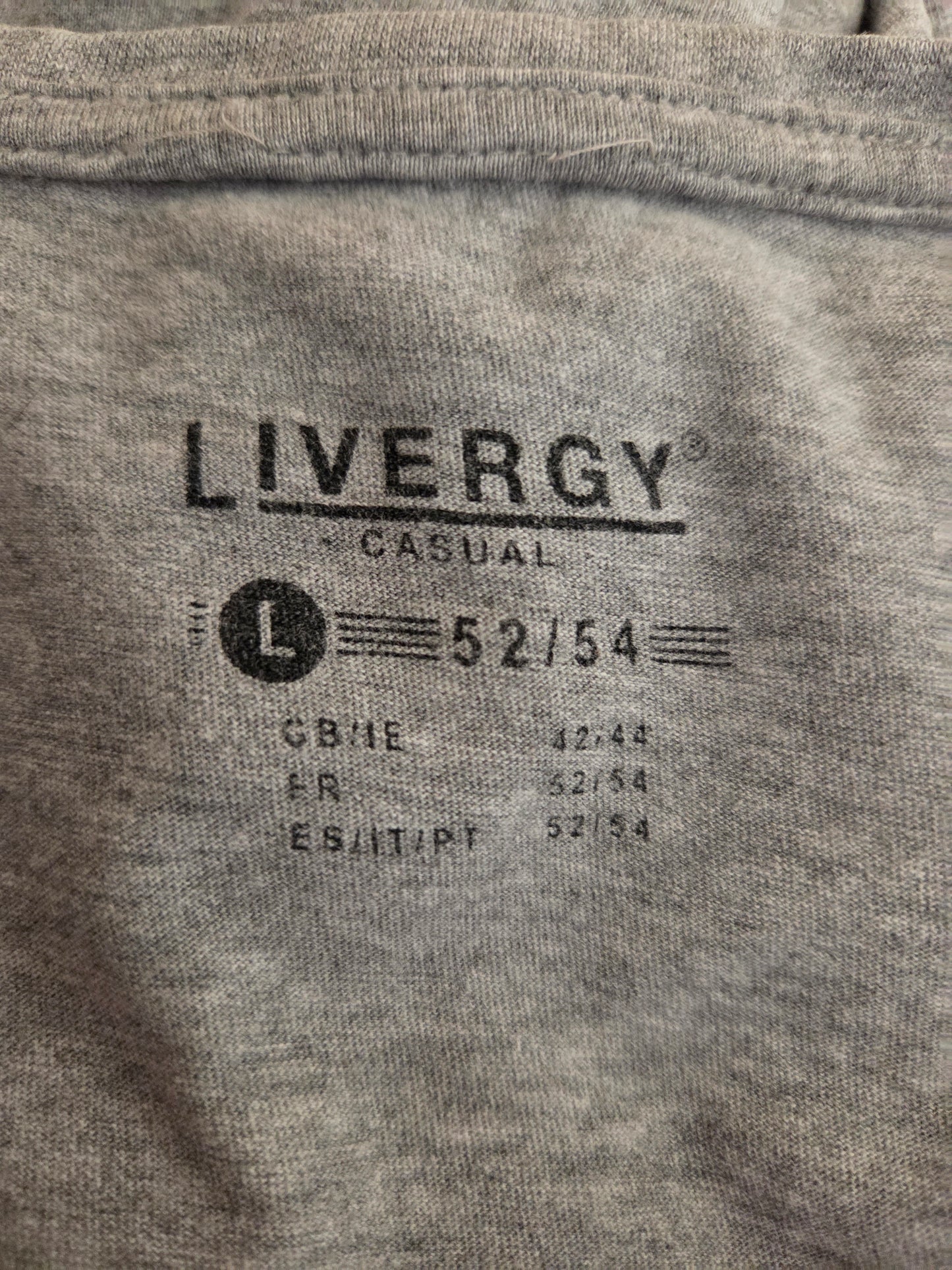 Close-up of a size label