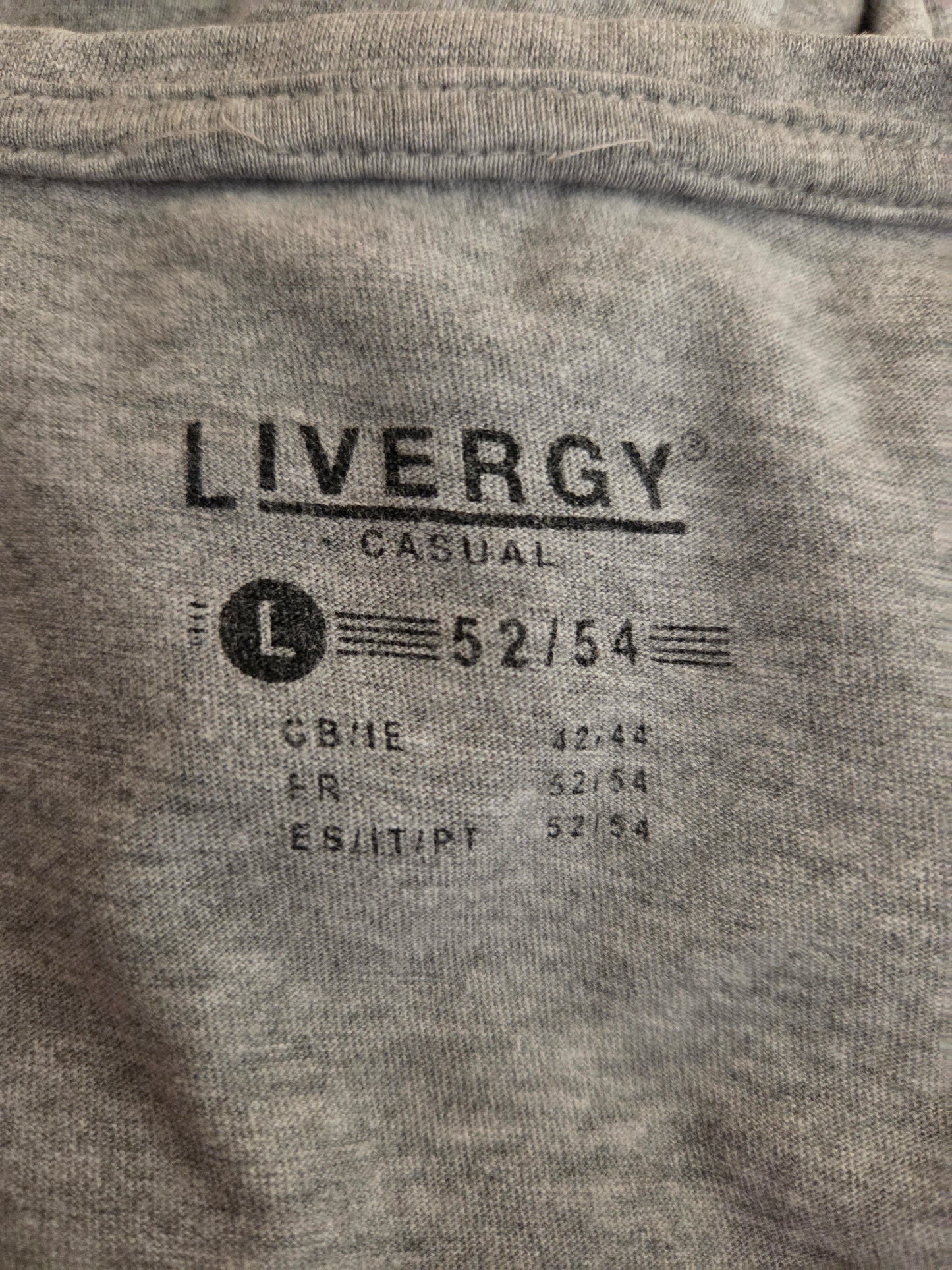 Close-up of a size label