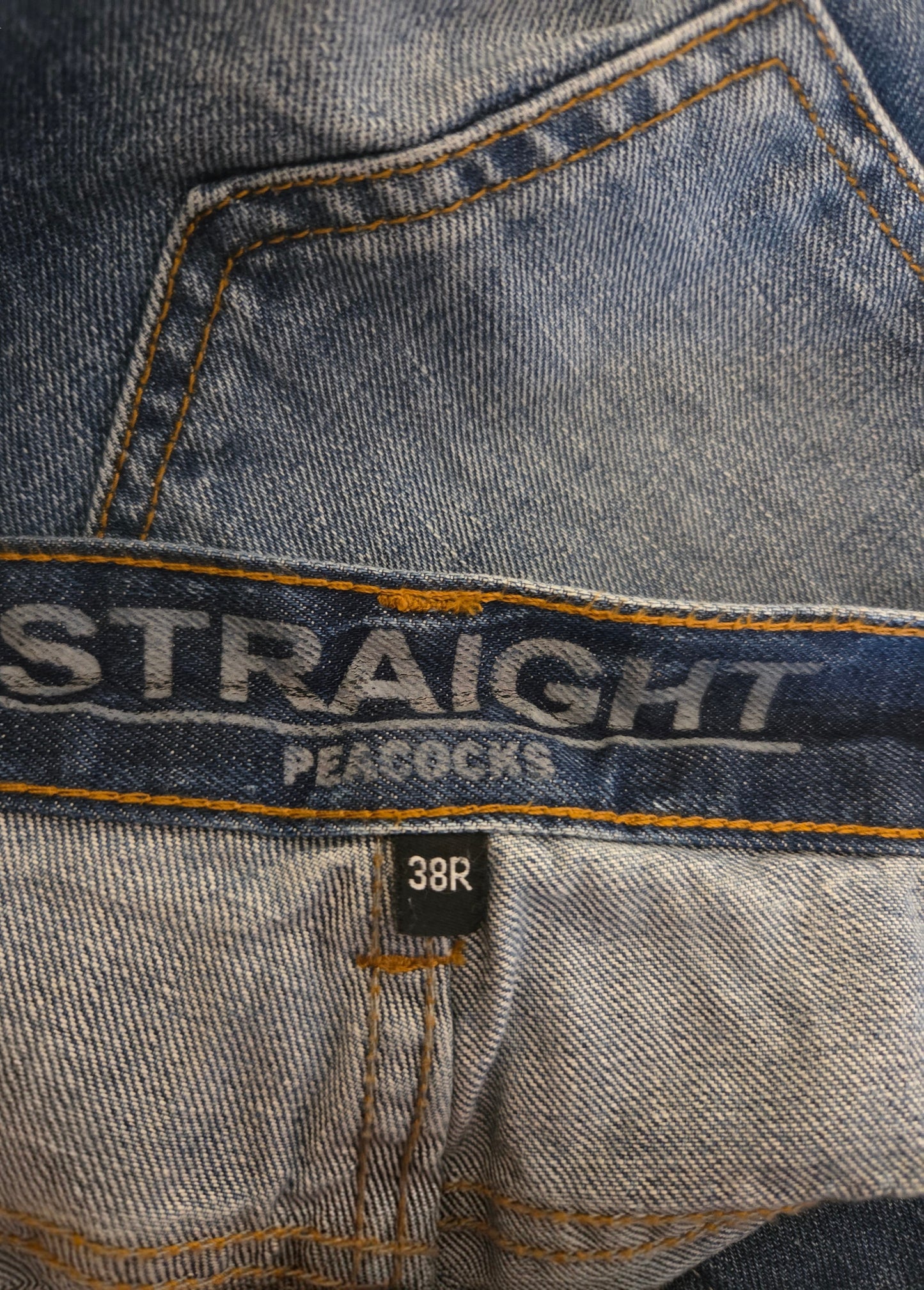 Size label on a pair of jeans