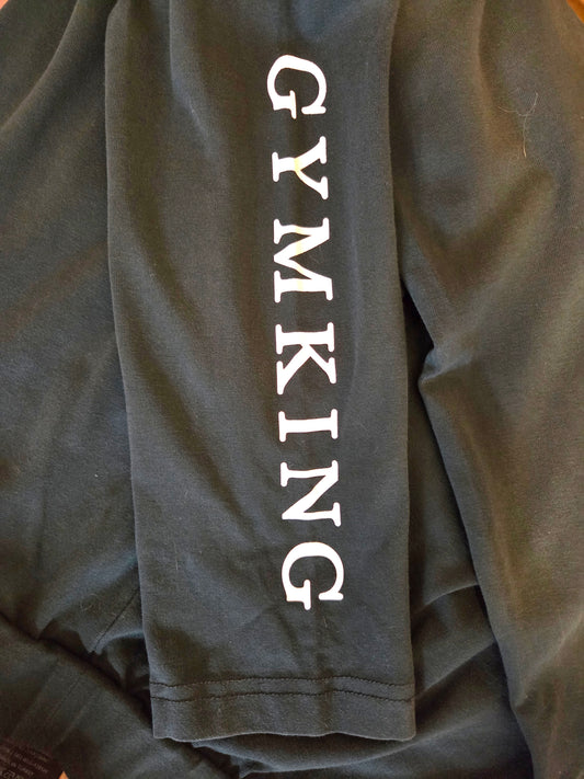 Dark green leggings with 'GYMKING' text
