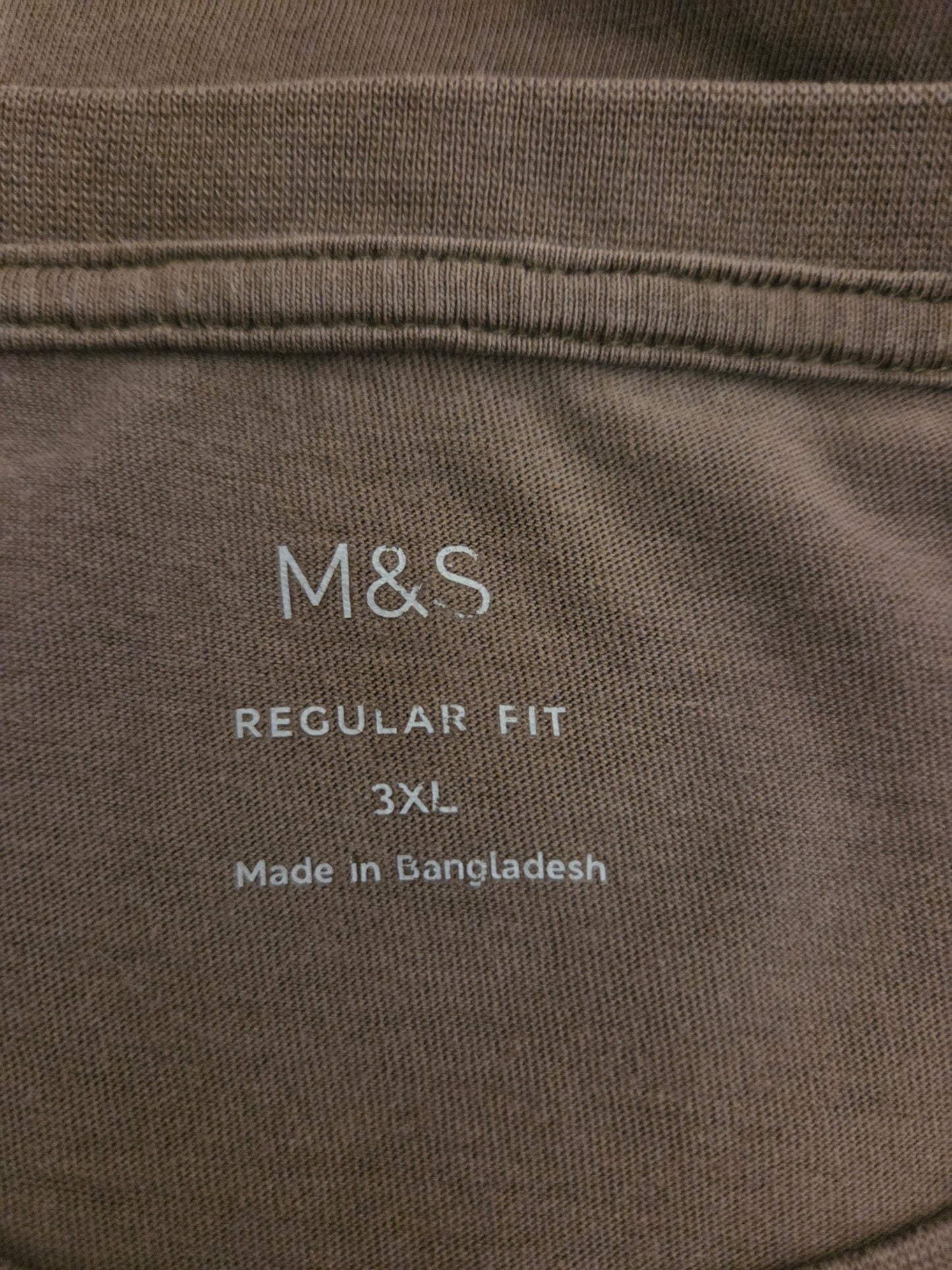 M&S brown t-shirt 3Xlarge pre-loved clothing size label