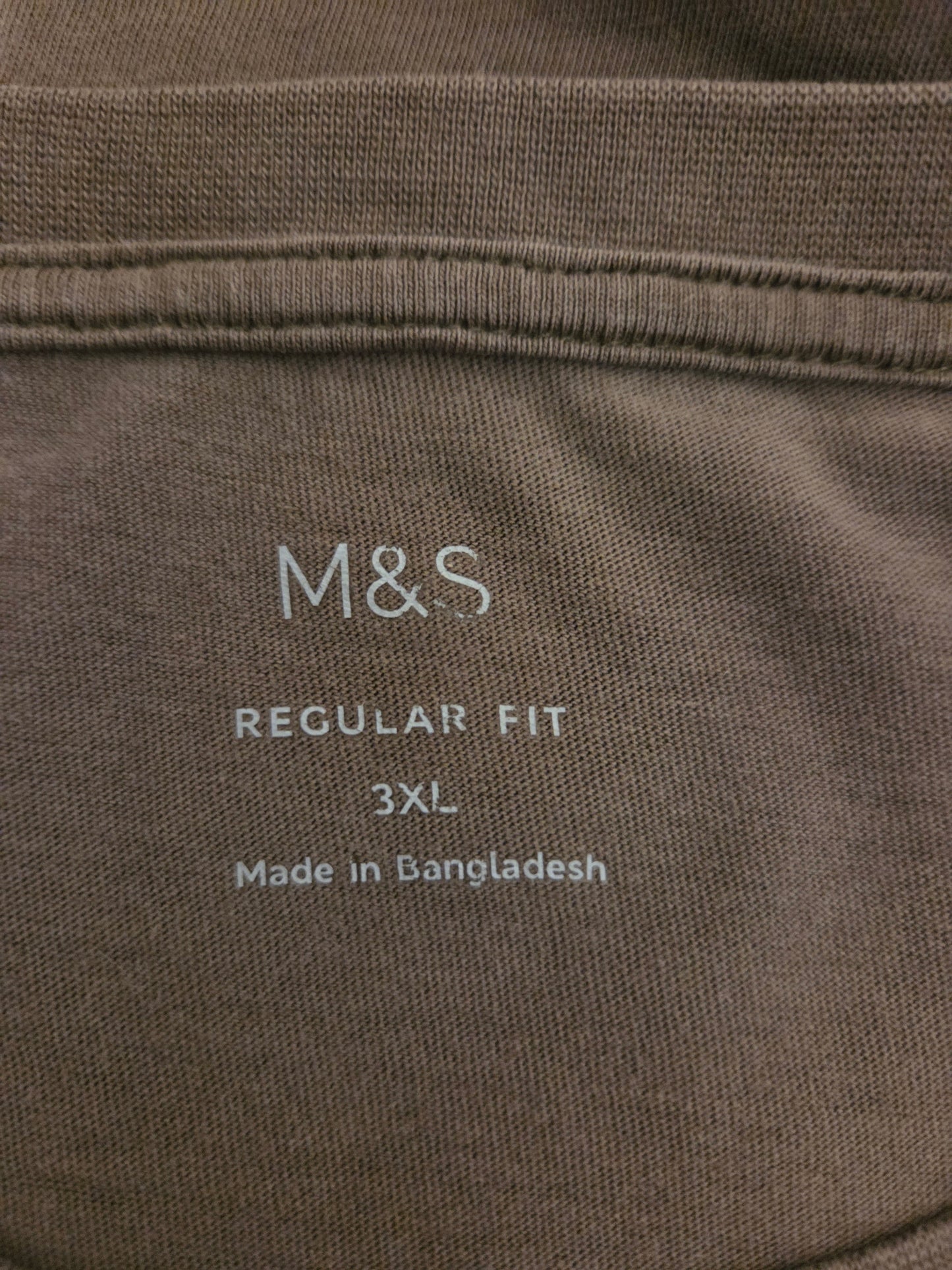 M&S brown t-shirt 3Xlarge pre-loved clothing size label