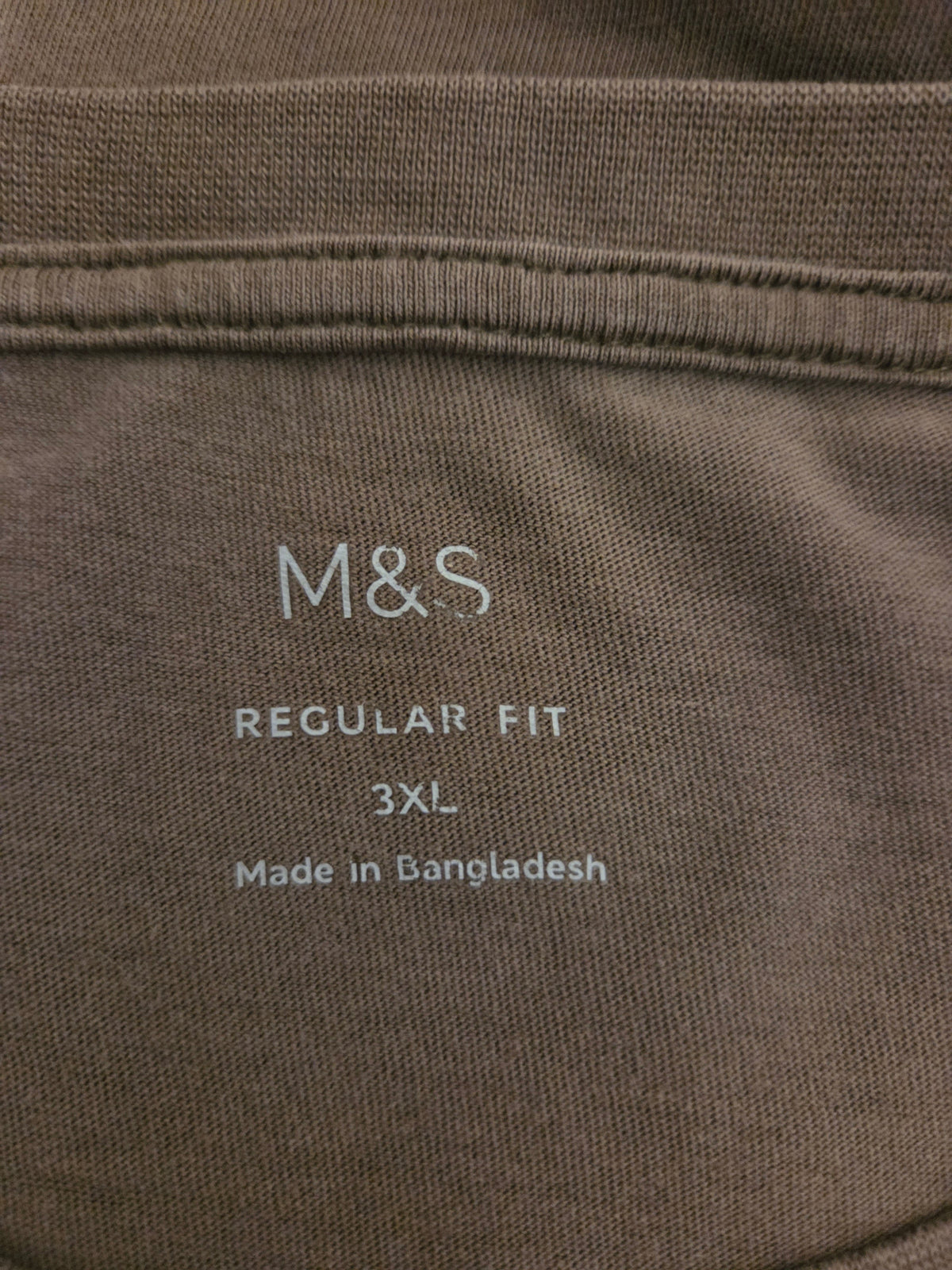 M&S brown t-shirt 3Xlarge pre-loved clothing size label