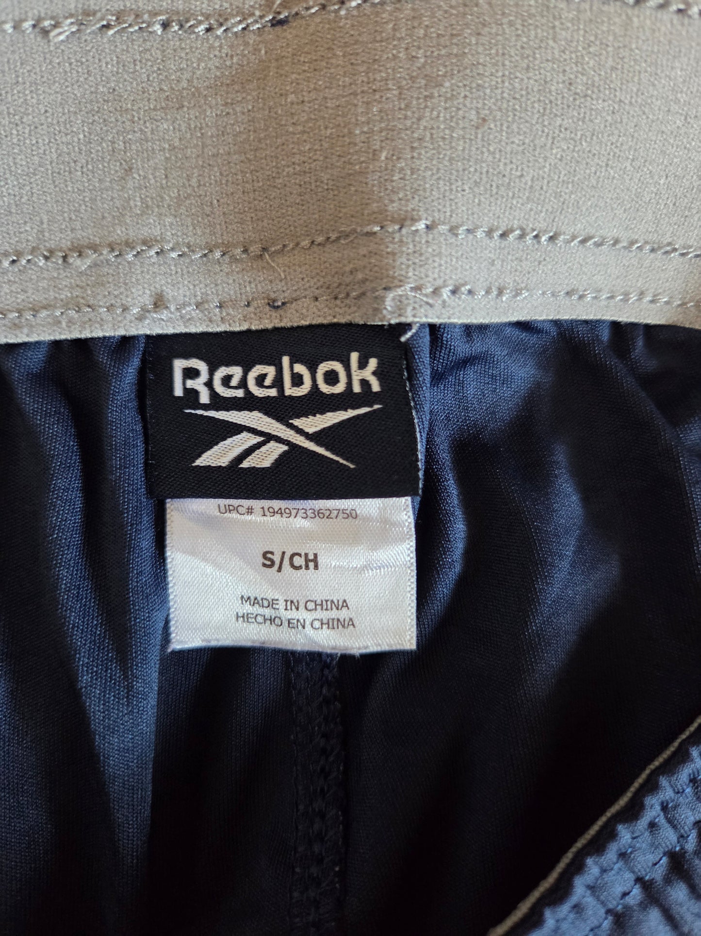 Size label showing Reebok