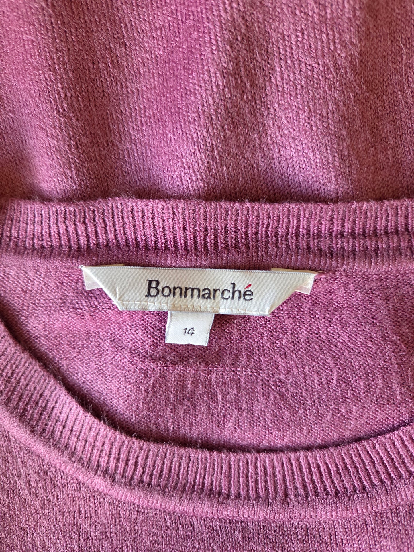 Lilac Fine Knit Short Sleeve Top Size -14