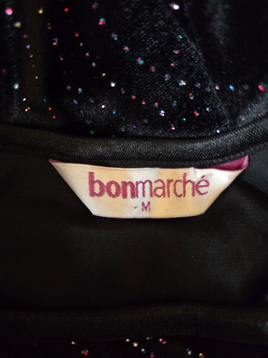 Bonmarché Black Multi Coloured Shimmer Swirl Print Top – Size - UK-medium