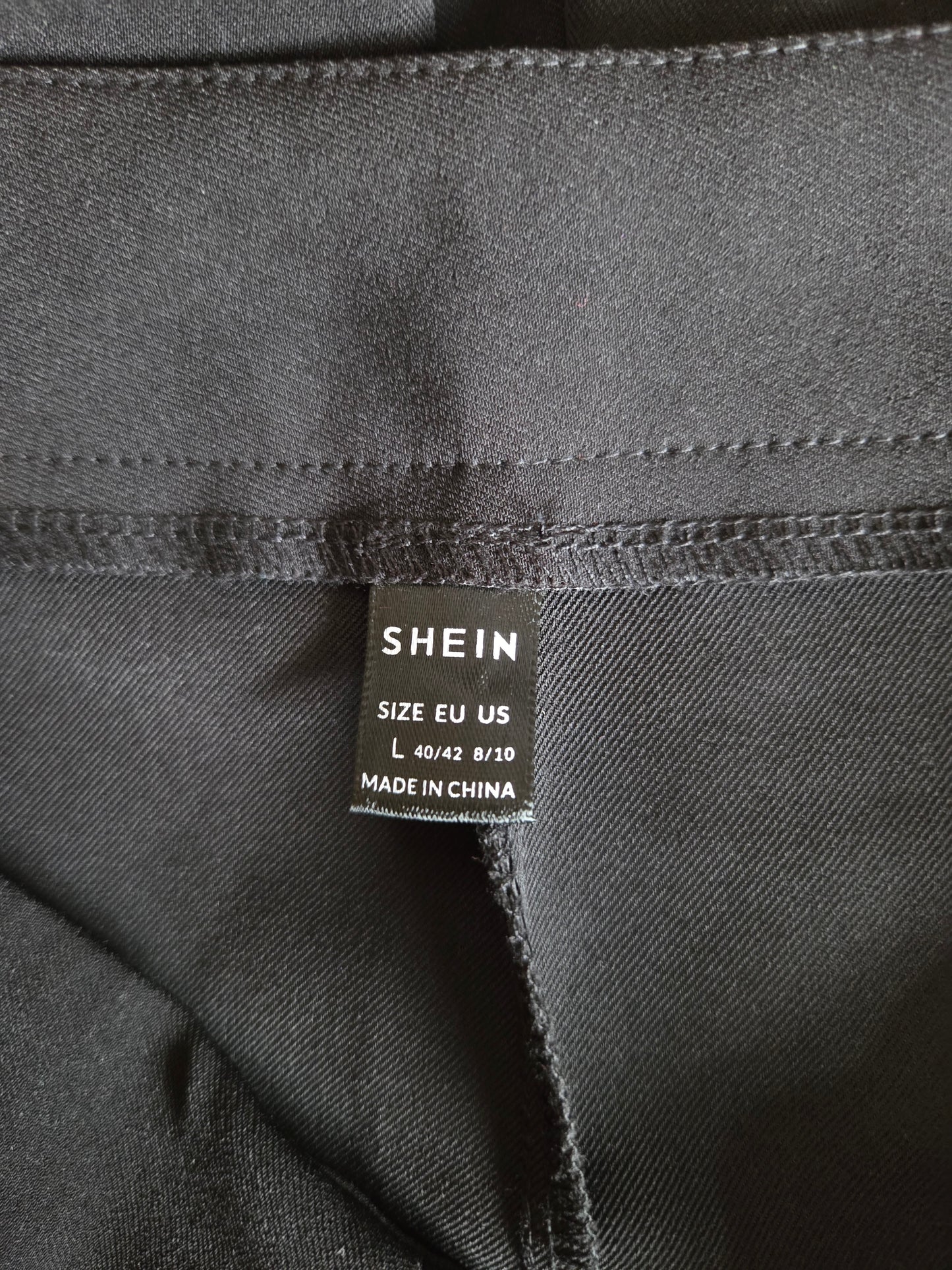 Close-up of SHEIN size label