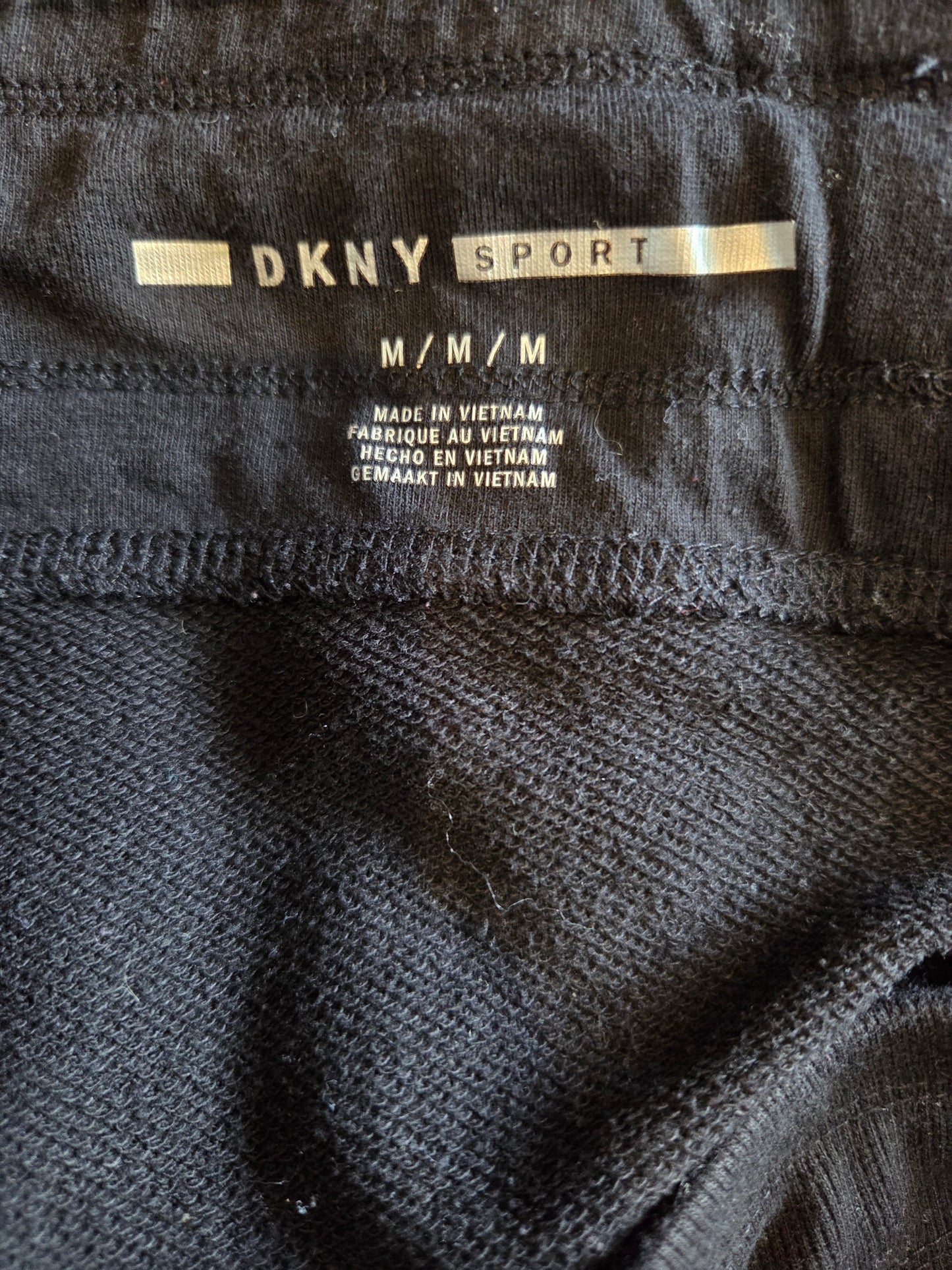 DKNY Size Label on black material