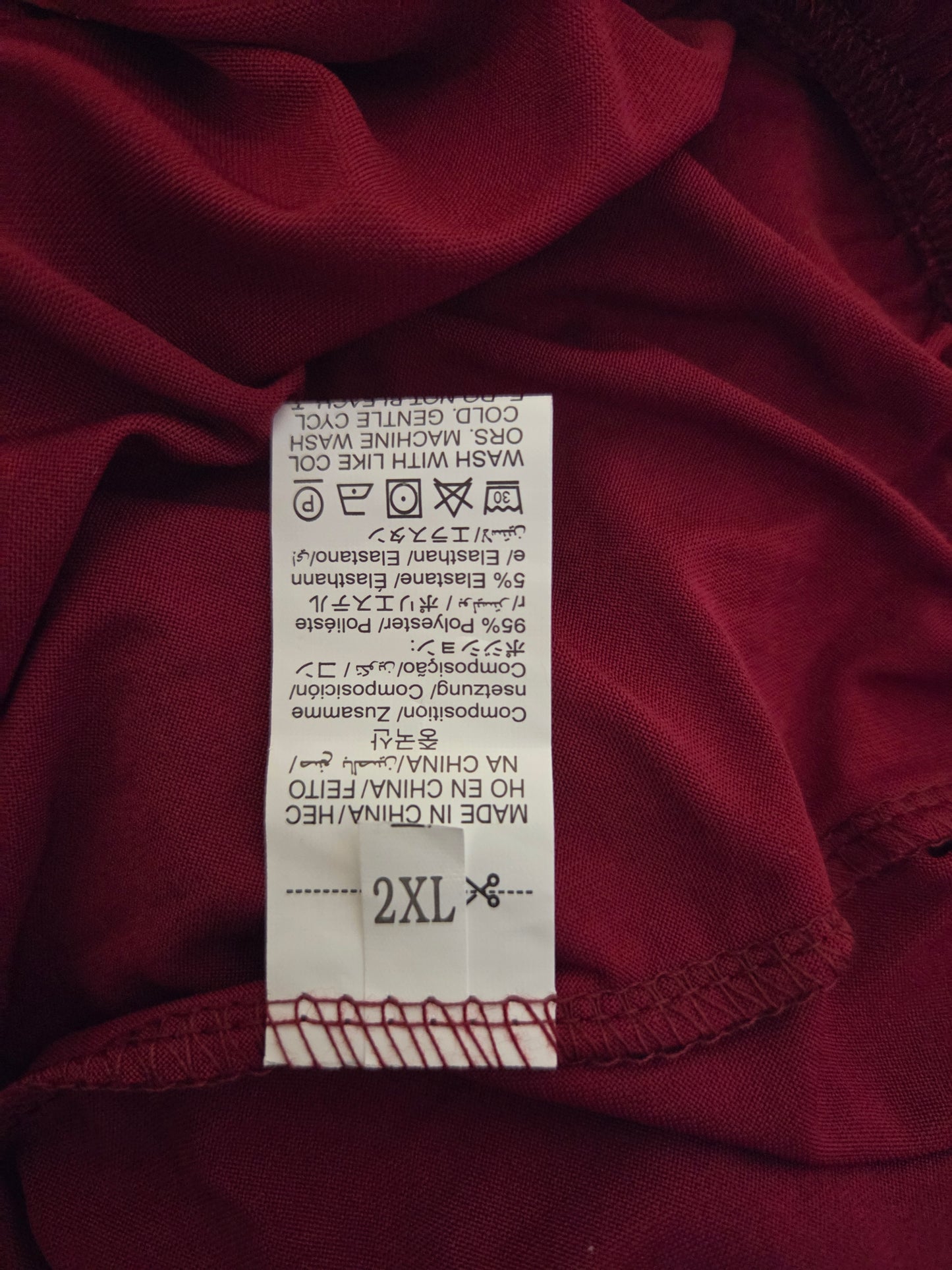 Smooth Satin Style Long Sleeve Red Pyjama Set Size- XXL