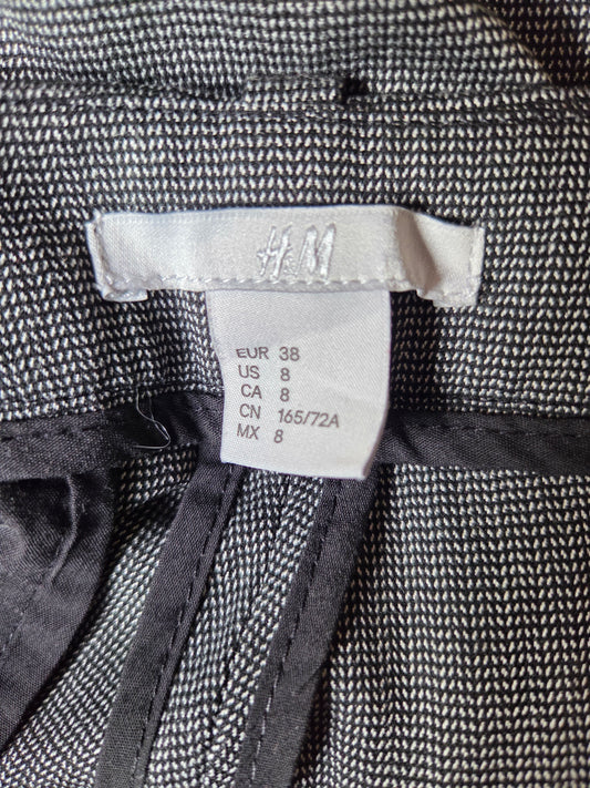H&M Grey Micro-Weave Pattern Smart Trousers - Size - EUR 38 ( UK-10 Approx )