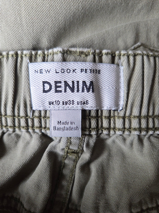 New Look Khaki Cargo Trousers – Size UK-10 Petite