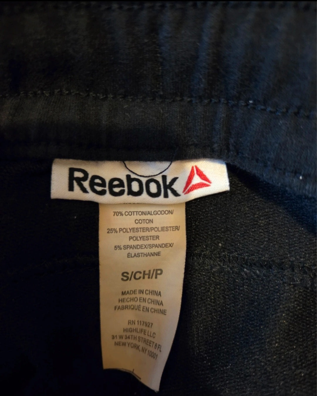 Reebok size label