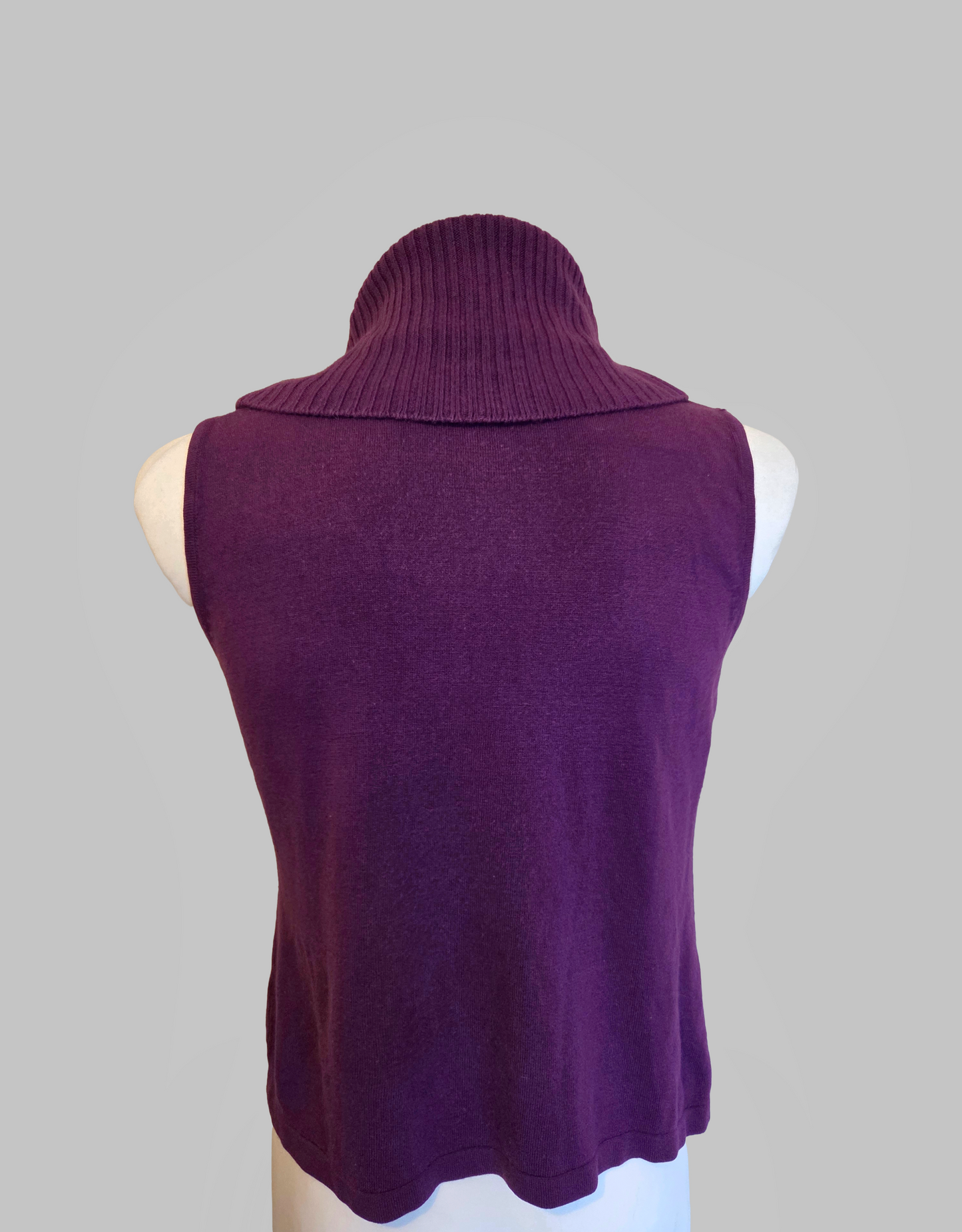 Purple sleeveless jumper back view