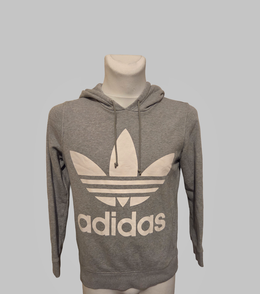 Adidas Originals Trefoil Logo Hoodie – Grey – Size - UK-10