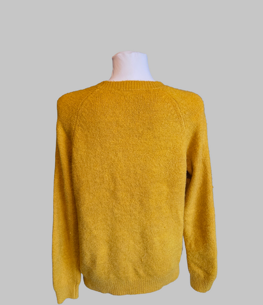 Bonmarché Mustard Yellow Knit Jumper – Size - UK-12