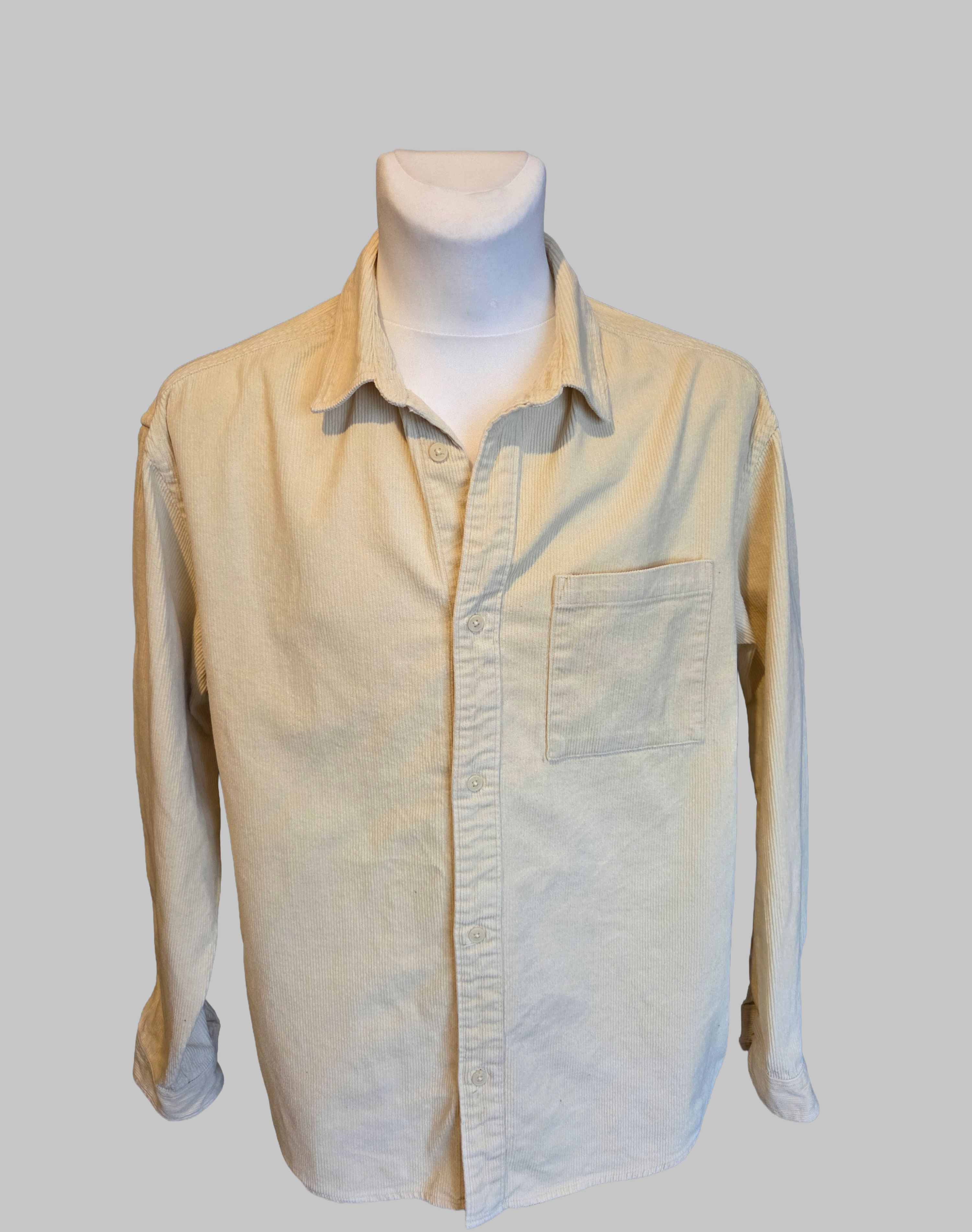 H&M Pale Yellow Heavyweight Corduroy Shacket - Size - UK-Large