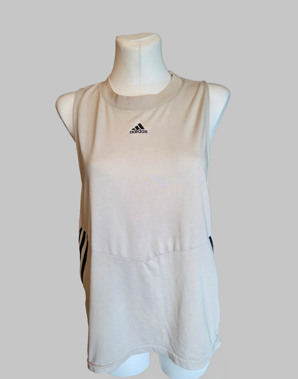 Adidas Primeblue Sleeveless Activewear Beige Tank Top – Size - UK-Medium (12-14)