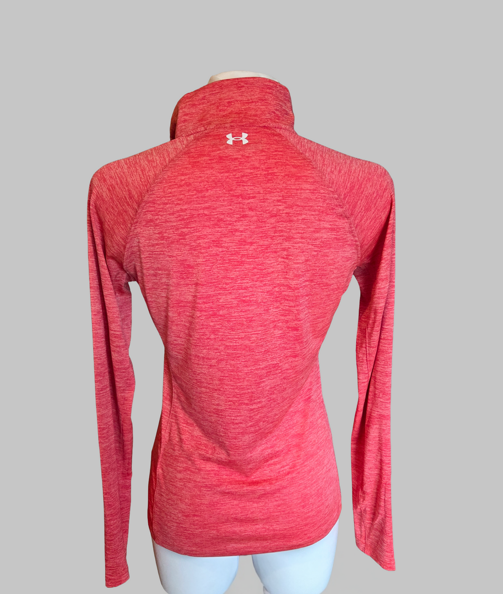Under Armour Coral Marl Half Zip Long Sleeve Athletic Top - Size - UK-Small