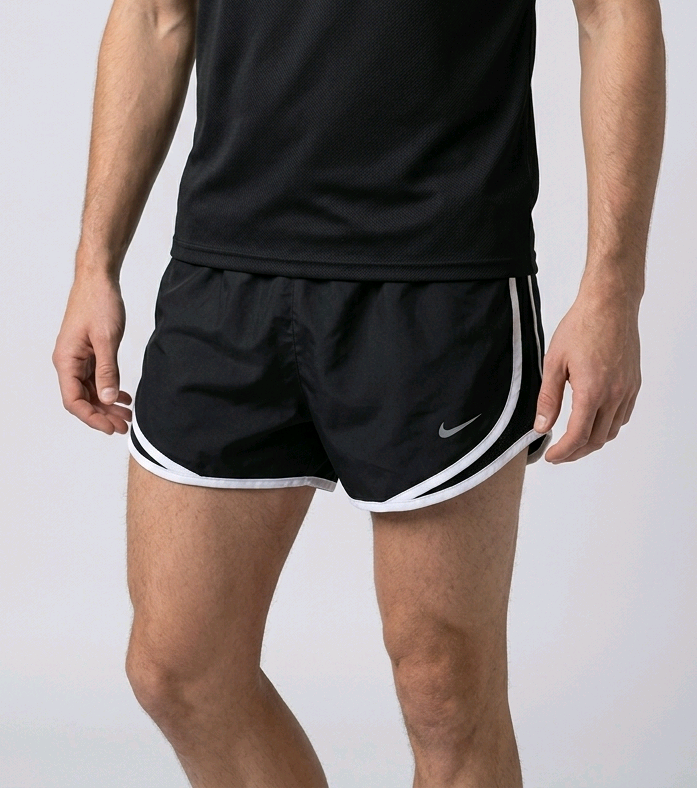 Man wearing Nike running shorts