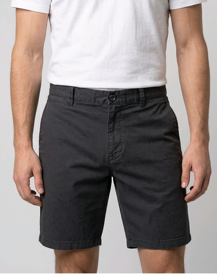 Navy patterned chino shorts