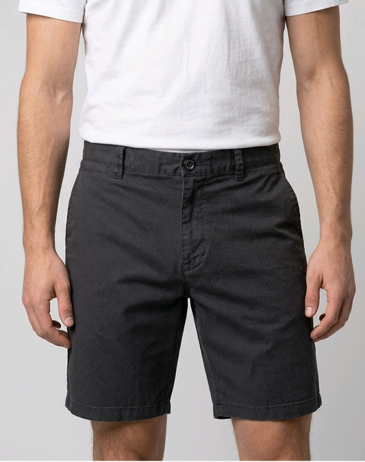 Navy patterned chino shorts