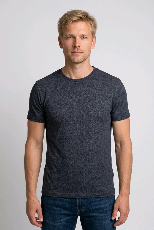 Easy Est. 1973 Slim Fit Navy Marl T-Shirt Small