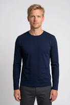 Man wearing a long sleeve t shirt