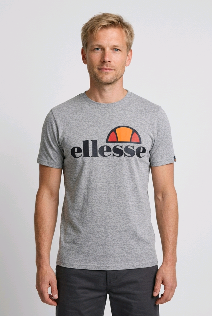 Man wearing Ellesse Grey T shirt