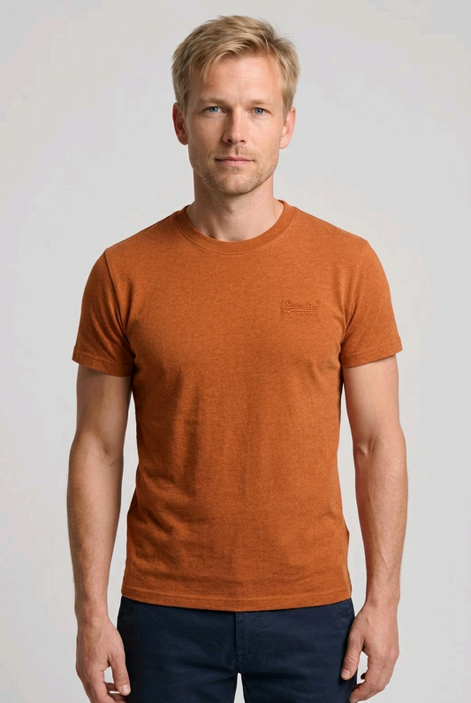 Superdry Organic Cotton Orange Logo T-Shirt UK Small