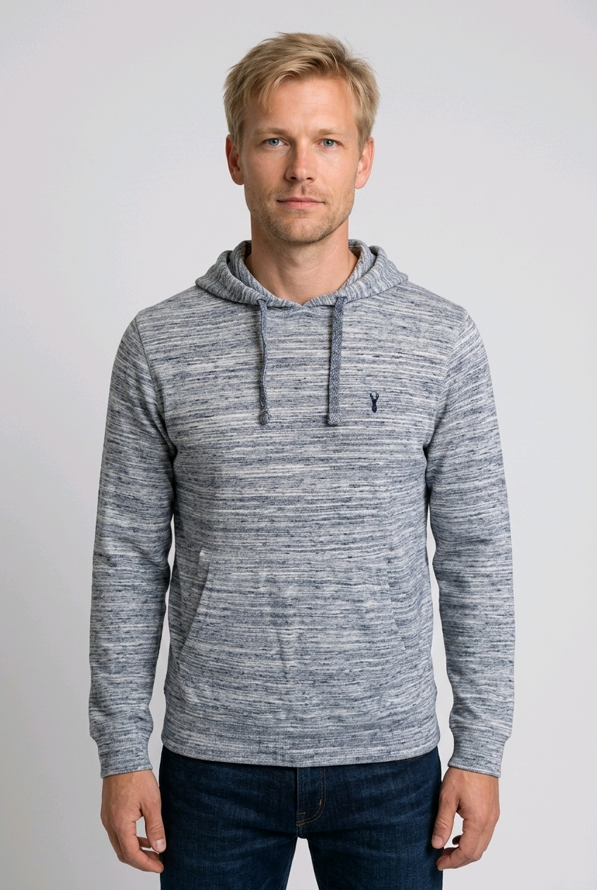 Light blue marl hoodie for men