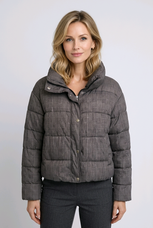 Woman wearing a puffer coat