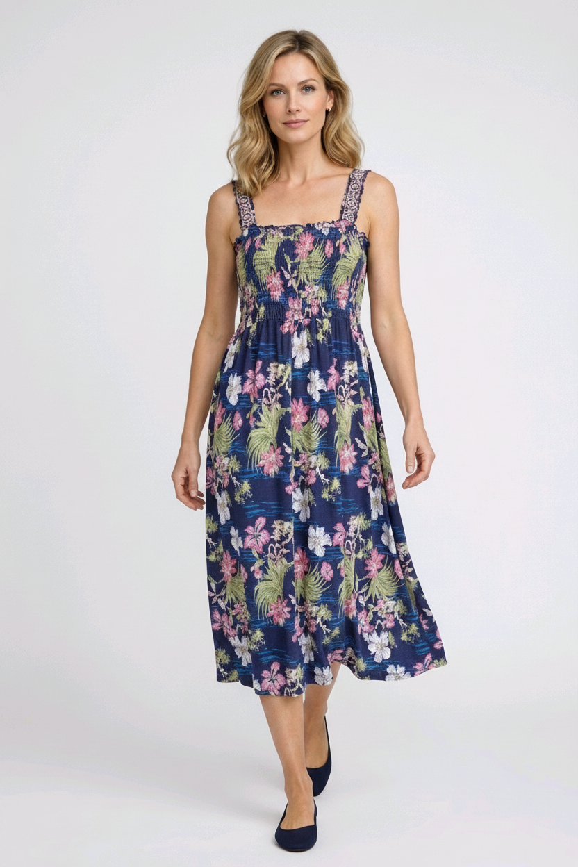 Woman wearing a floral dress