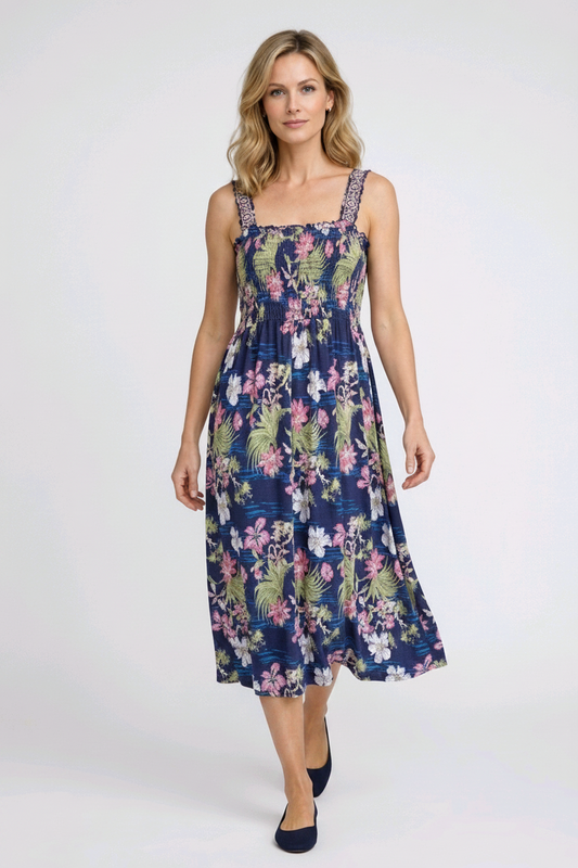 Woman wearing a floral dress