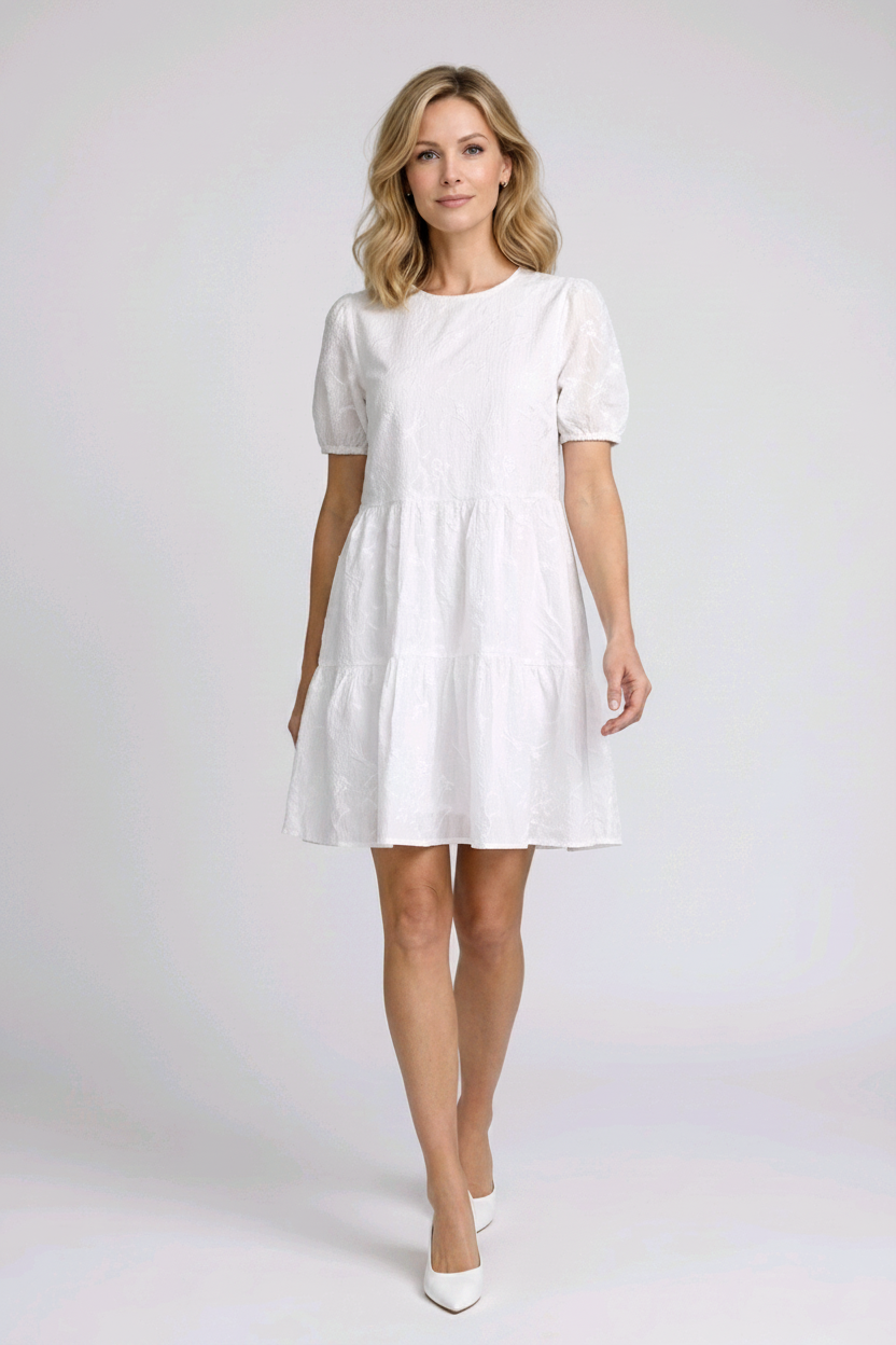 White textured dress