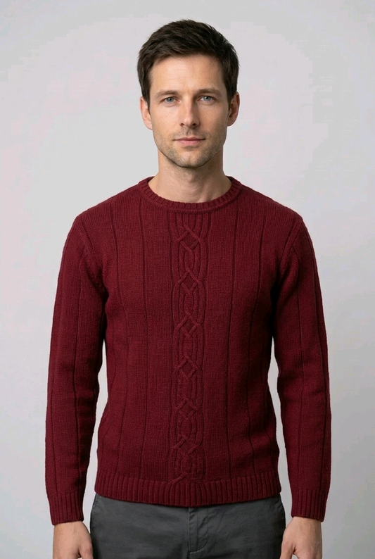 Man wearing a red sweater 