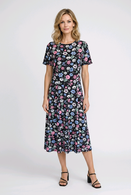 Woman wearing a floral dress 
