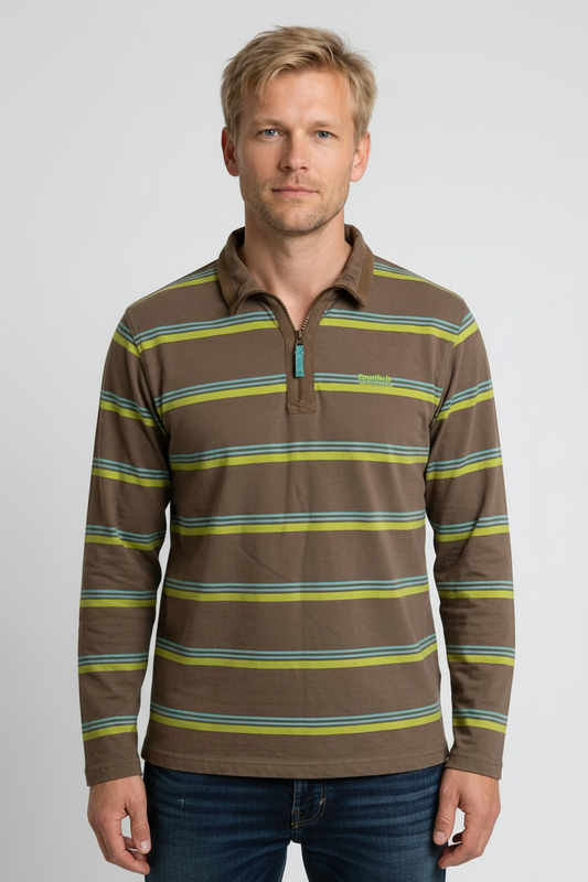 Man wearing a Regatta striped top