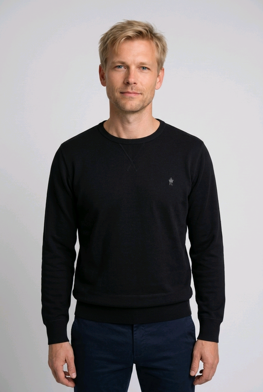 Man wearing a black sweatshirt