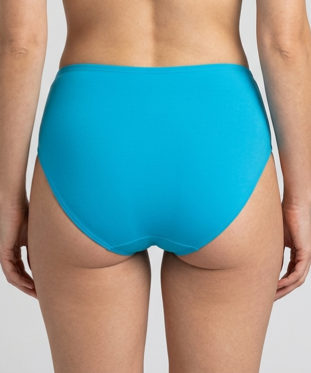 Turquoise bikini bottom back view