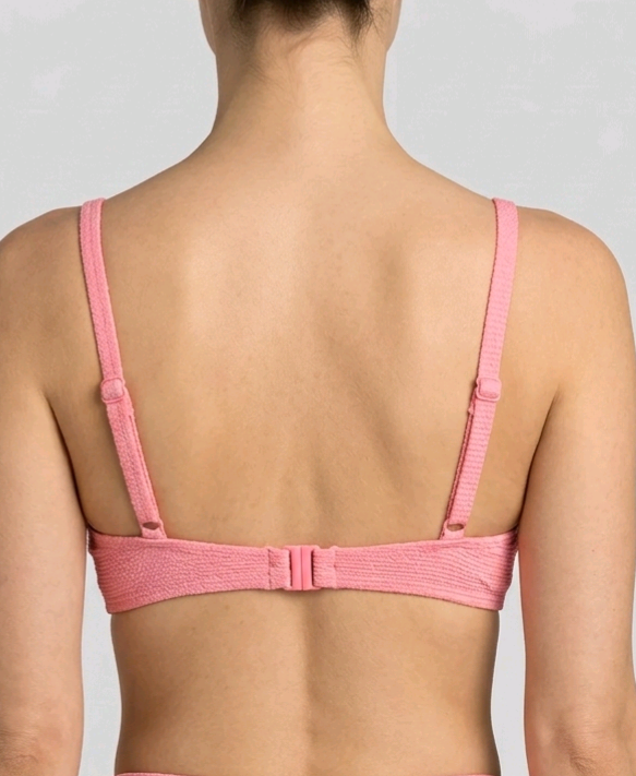 Pink bikini top back view