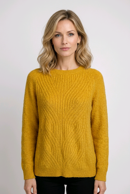 Bonmarché Mustard Yellow Knit Jumper – Size - UK-12