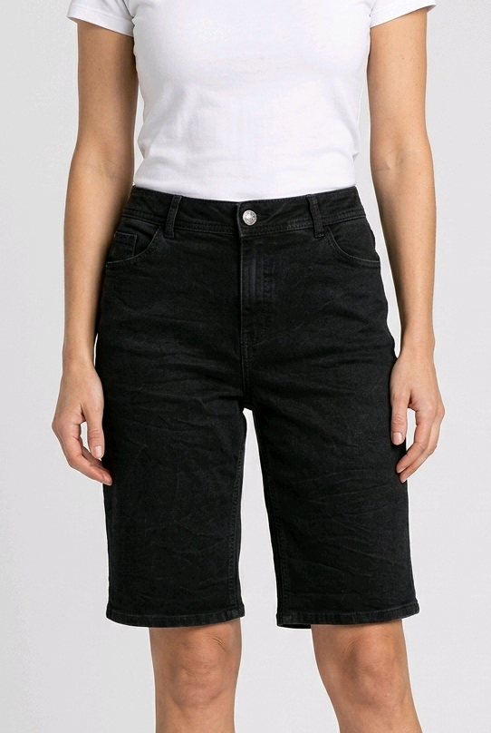 Person wearing black shorts and white t shirt