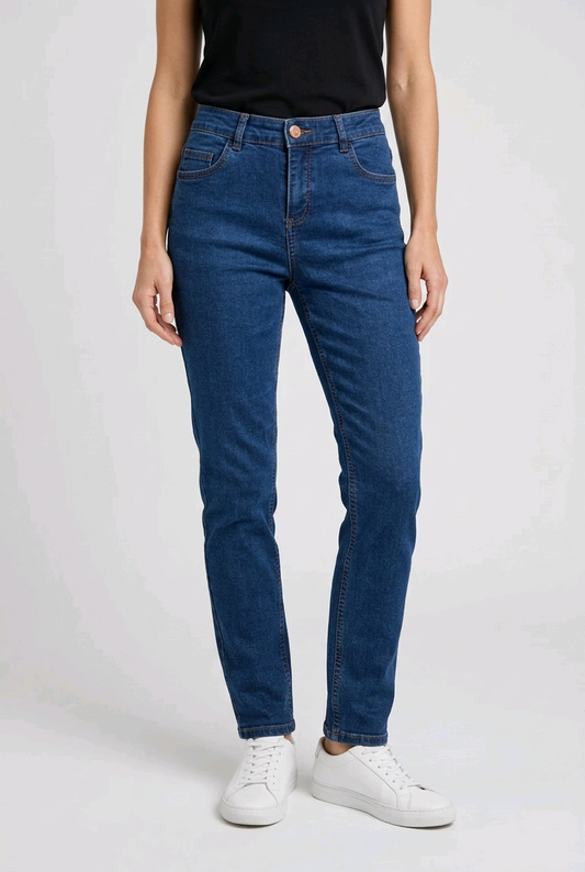 George "Wonder Fit" Blue Straight Leg Jeans - Size- UK-14-16